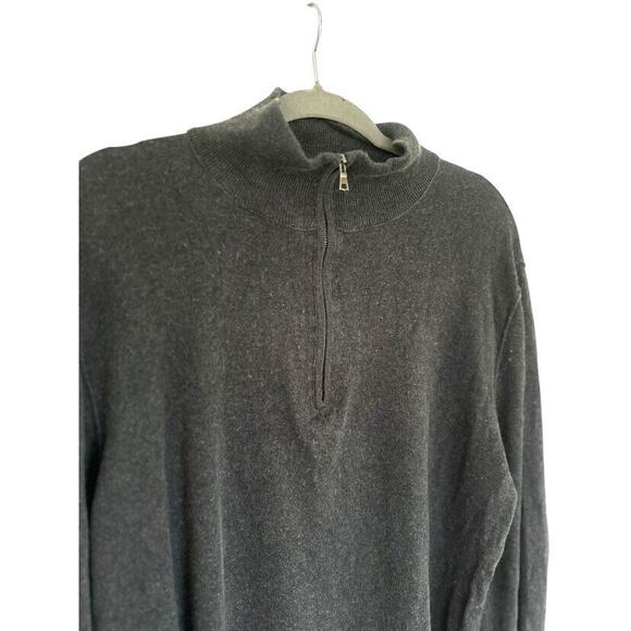 Banana Republic Silk Cashmere Sweater Size XL Mens Gray 1/4 Zip Pullover Classic - Picture 2 of 6